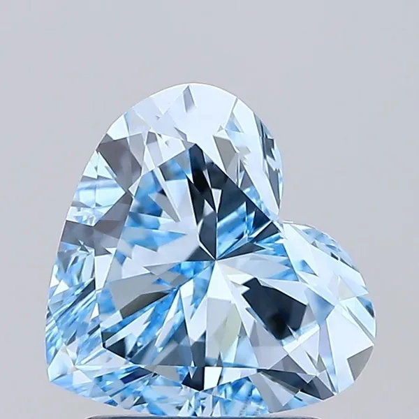 1.85ct HEART Fancy Vivid Blue VVS2 Coloured Lab diamond