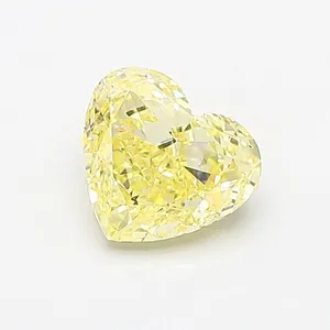 1.08ct HEART Fancy Yellow VS1 Coloured Lab diamond
