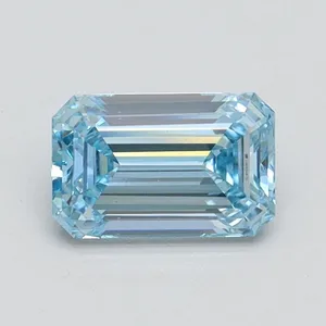 0.92ct EMERALD Fancy Intense Blue VS1 Coloured Lab diamond