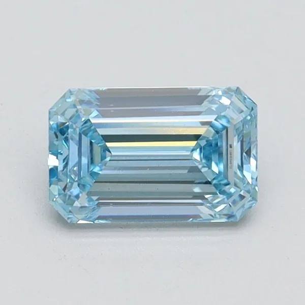 0.92ct EMERALD Fancy Intense Blue VS1 Coloured Lab diamond