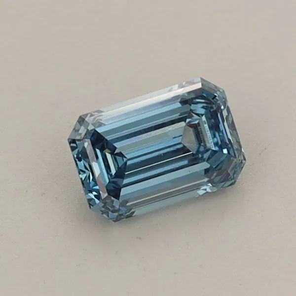0.46ct EMERALD Fancy Vivid Blue VS1 Coloured Lab diamond