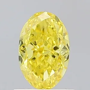 1ct OVAL Fancy Vivid Yellow VS1 Coloured Lab diamond