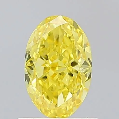 1ct OVAL Fancy Vivid Yellow VS1 Coloured Lab diamond