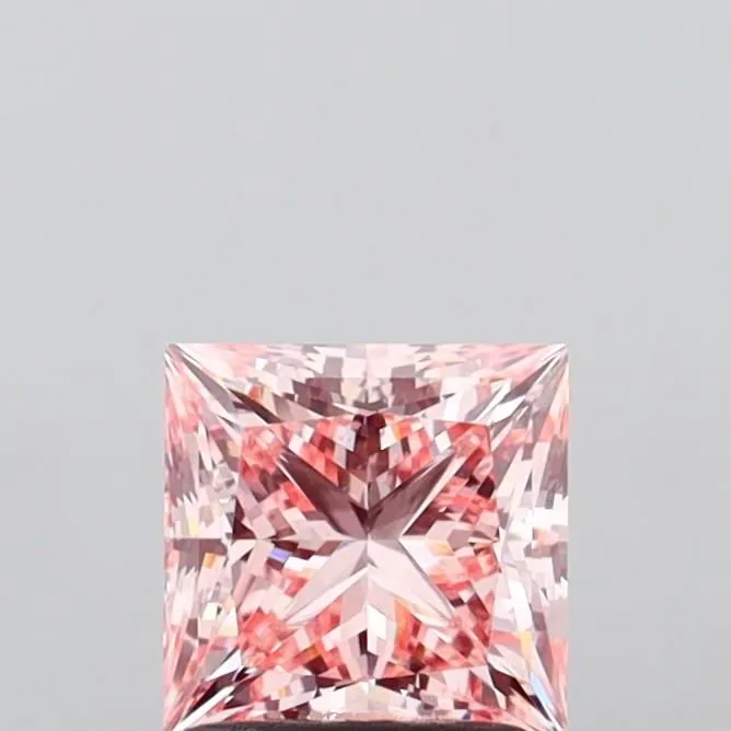 1.39ct PRINCESS Fancy Intense Pink VVS2 Coloured Lab diamond