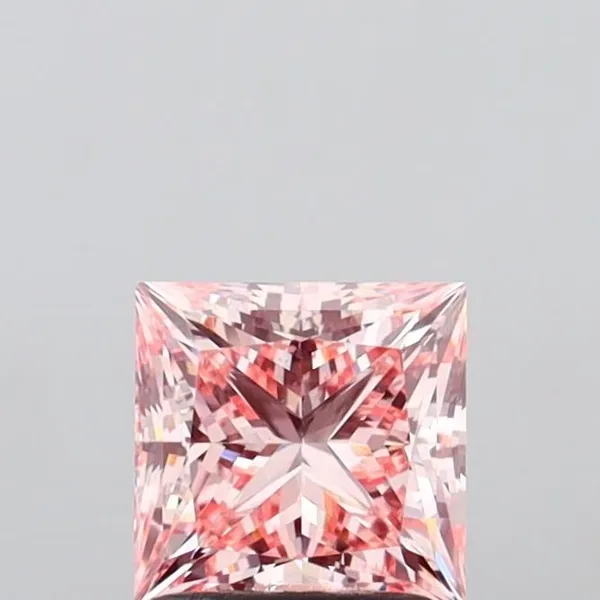 1.39ct PRINCESS Fancy Intense Pink VVS2 Coloured Lab diamond