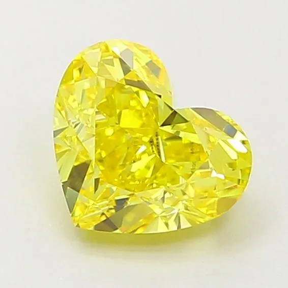 1.06ct HEART Fancy Vivid Yellow VS1 Coloured Lab diamond