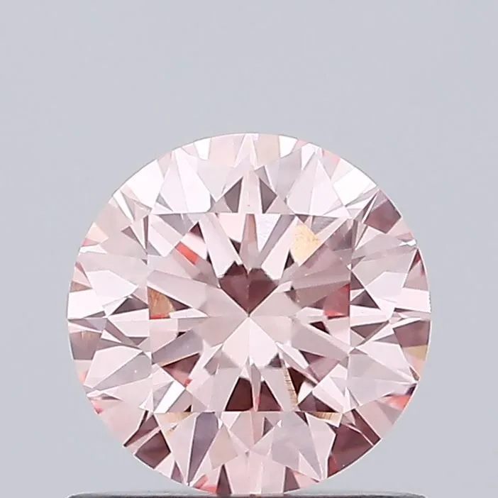 0.78ct ROUND Fancy Vivid Pink VVS2 Coloured Lab diamond