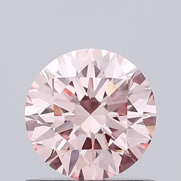 0.78ct ROUND Fancy Vivid Pink VVS2 Coloured Lab diamond