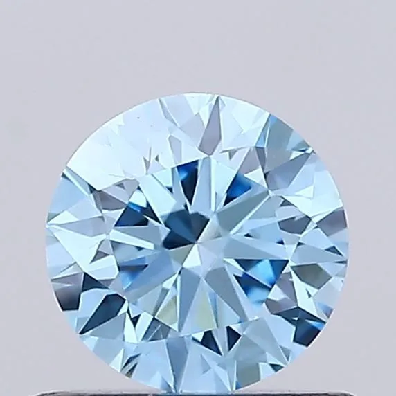 0.66ct ROUND Fancy Vivid Blue VVS2 Coloured Lab diamond