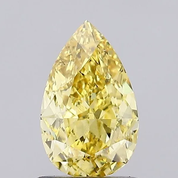 0.99ct PEAR Fancy Intense Yellow SI1 Coloured Lab diamond