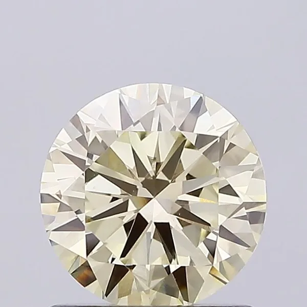 0.99ct ROUND Fancy Light Yellow VS1 Coloured Lab diamond