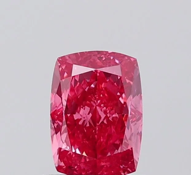 1.08ct CUSHION Fancy Vivid Pink VS1 Coloured Lab diamond