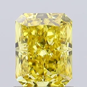 1.06ct RADIANT Fancy Vivid Yellow VVS2 Coloured Lab diamond