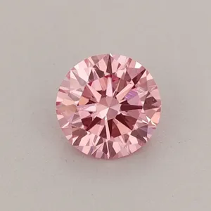 0.4ct ROUND Fancy Vivid Pink VS1 Coloured Lab diamond