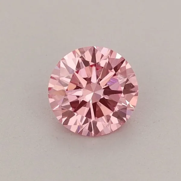 0.4ct ROUND Fancy Vivid Pink VS1 Coloured Lab diamond