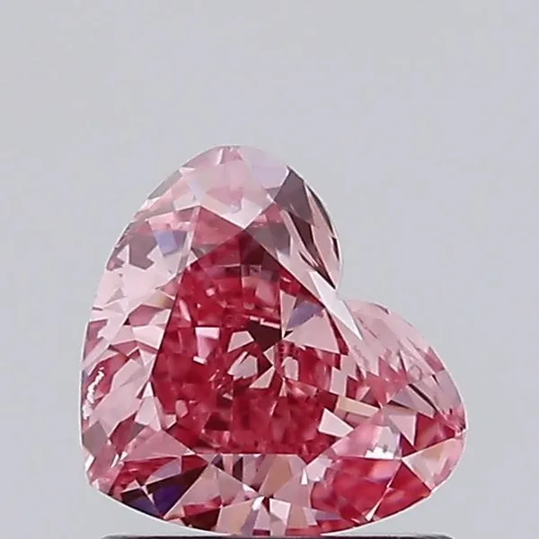 0.88ct HEART Fancy Vivid Pink VS1 Coloured Lab diamond