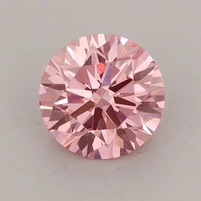 0.83ct ROUND Fancy Vivid Pink VS1 Coloured Lab diamond