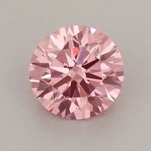 0.83ct ROUND Fancy Vivid Pink VS1 Coloured Lab diamond