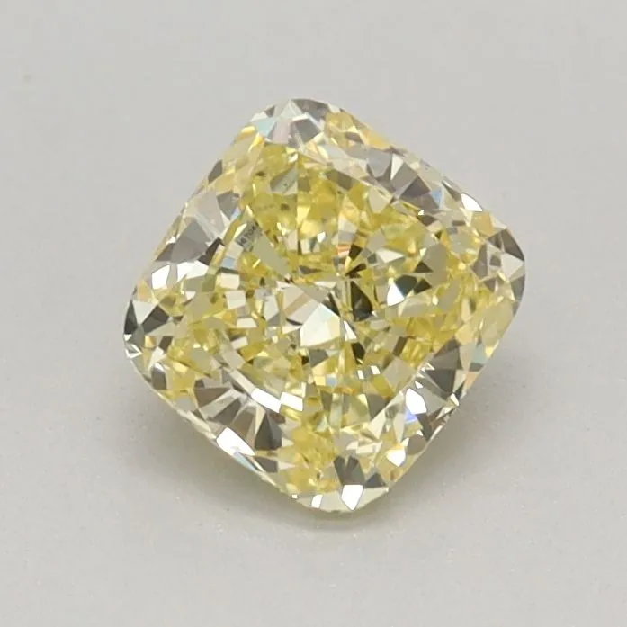 0.49ct CUSHION Fancy Intense Yellow VS1 Coloured Lab diamond