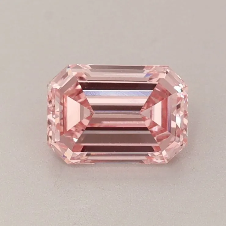 0.78ct EMERALD Fancy Intense Pink VS1 Coloured Lab diamond