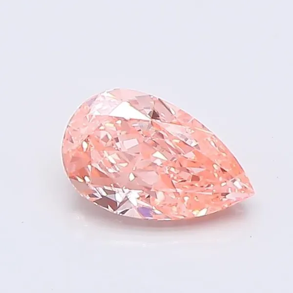 0.7ct PEAR Fancy Vivid Pink VS1 Coloured Lab diamond
