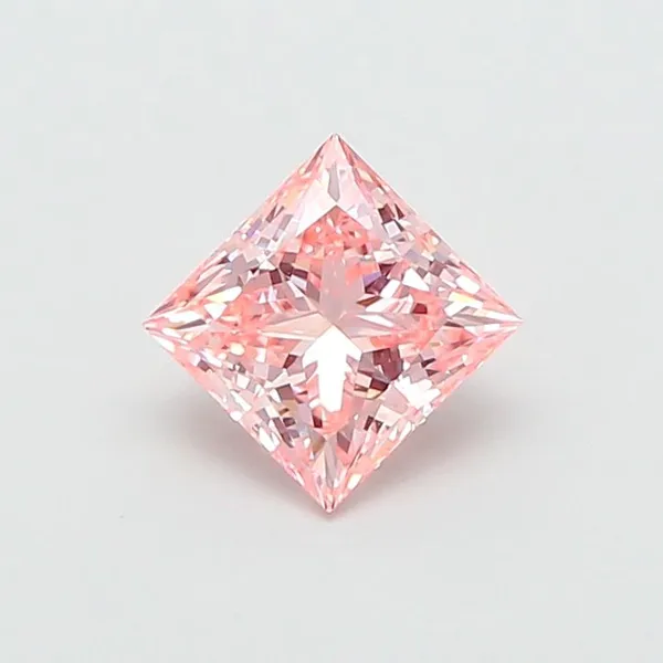 1.73ct PRINCESS Fancy Intense Pink VVS2 Coloured Lab diamond