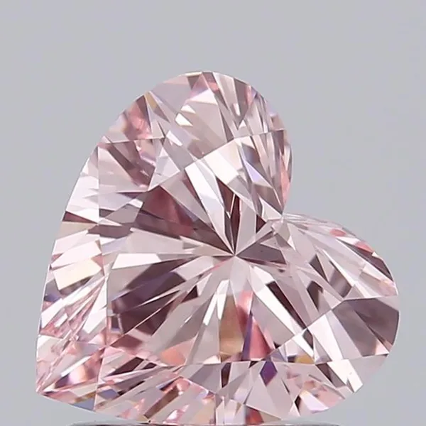 1.08ct HEART Fancy Intense Pink VS1 Coloured Lab diamond