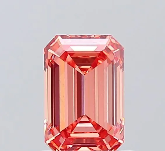 1.08ct EMERALD Fancy Vivid Pink VS2 Coloured Lab diamond