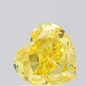 1.09ct HEART Fancy Vivid Yellow VS2 Coloured Lab diamond