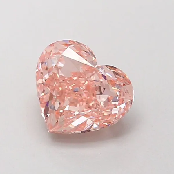 1.4ct HEART Fancy Intense Orangey Pink VS1 Coloured Lab diamond