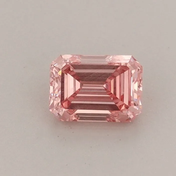 0.45ct EMERALD Fancy Vivid Pink VS1 Coloured Lab diamond