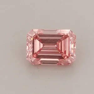 0.45ct EMERALD Fancy Vivid Pink VS1 Coloured Lab diamond