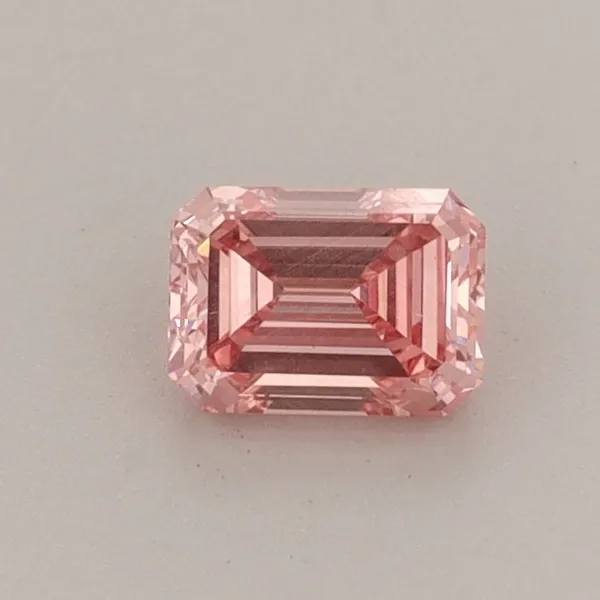 0.45ct EMERALD Fancy Vivid Pink VS1 Coloured Lab diamond