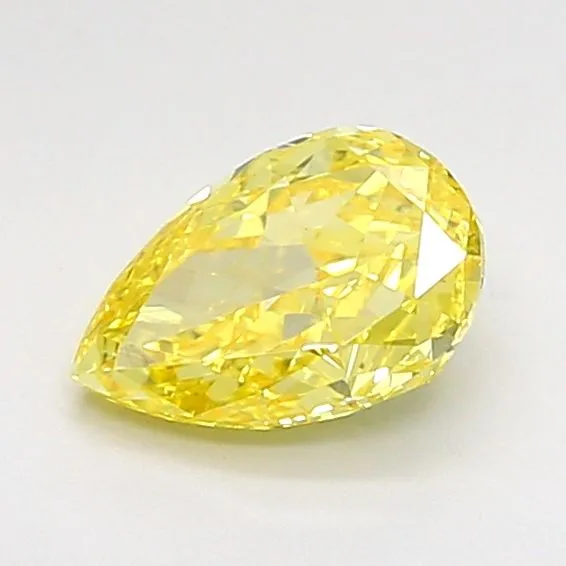 0.84ct PEAR Fancy Vivid Yellow VVS2 Coloured Lab diamond