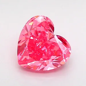 0.93ct HEART Fancy Vivid Pink VVS2 Coloured Lab diamond