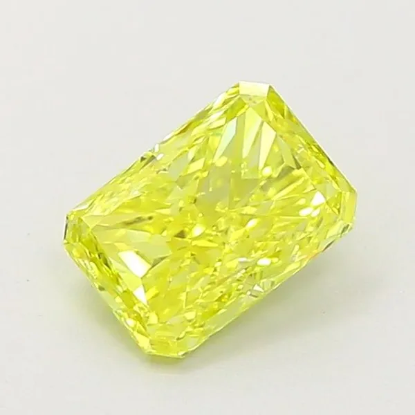0.87ct RADIANT Fancy Vivid Yellow VS1 Coloured Lab diamond