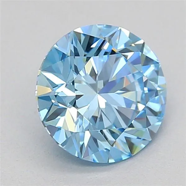 0.74ct ROUND Fancy Vivid Blue VVS2 Coloured Lab diamond
