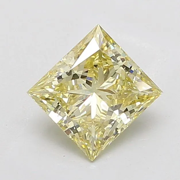 2.52ct PRINCESS Fancy Yellow VS1 Coloured Lab diamond