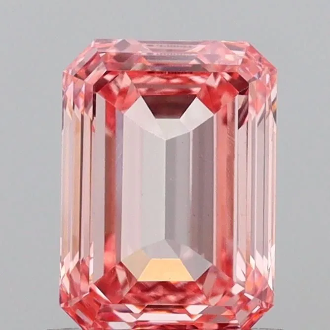 1.23ct EMERALD Fancy Intense Pink VVS2 Coloured Lab diamond