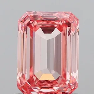 1.23ct EMERALD Fancy Intense Pink VVS2 Coloured Lab diamond