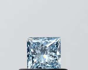 0.39ct PRINCESS Fancy Vivid Blue VS1 Coloured Lab diamond