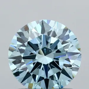 1.03ct ROUND Fancy Vivid Blue VVS2 Coloured Lab diamond