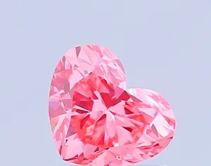 0.9ct HEART Fancy Vivid Pink VVS2 Coloured Lab diamond