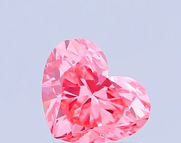 0.9ct HEART Fancy Vivid Pink VVS2 Coloured Lab diamond