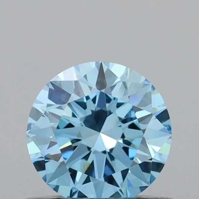 0.52ct ROUND Fancy Vivid Blue VVS1 Coloured Lab diamond