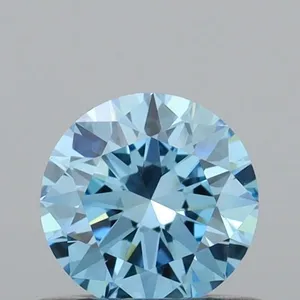 0.52ct ROUND Fancy Vivid Blue VVS1 Coloured Lab diamond