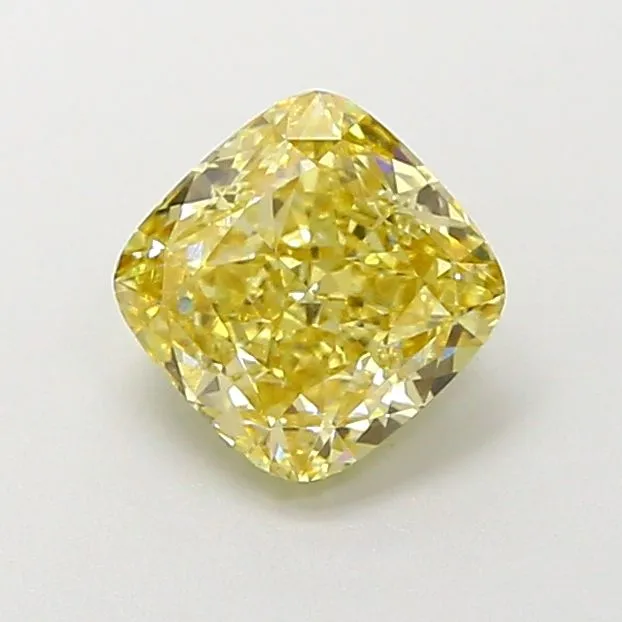1.24ct CUSHION Fancy Light Yellow VS1 Coloured Lab diamond
