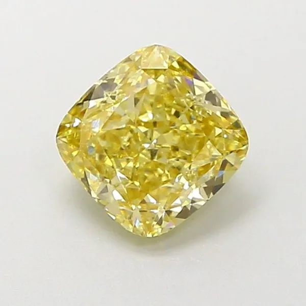 1.24ct CUSHION Fancy Light Yellow VS1 Coloured Lab diamond