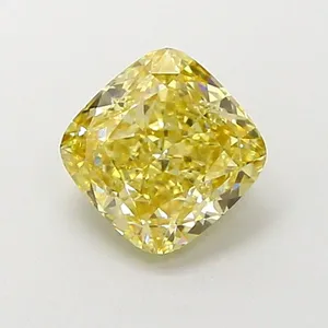 1.24ct CUSHION Fancy Light Yellow VS1 Coloured Lab diamond