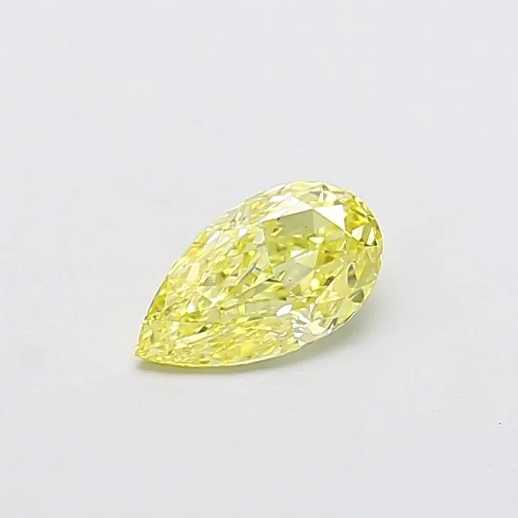 0.73ct PEAR Fancy Intense Yellow VS1 Coloured Lab diamond